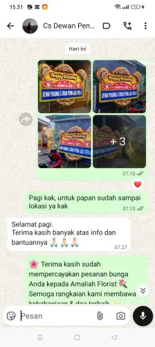 Testimonial Papan Bunga Pernikahan wonosobo